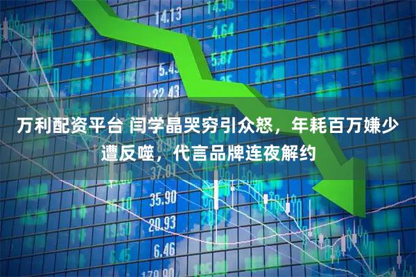 万利配资平台 闫学晶哭穷引众怒，年耗百万嫌少遭反噬，代言品牌连夜解约